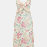 Khaleesi – Off-White Floral Ruffle Maxi Dress