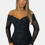 Kira – Sparkle Mesh Mini Dress