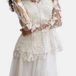 Kylee – Butterfly-Embroidered Lace Maxi Dress with Sheer Sleeves