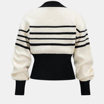 Kylie – Contrast Knit Metallic Button Cardigan