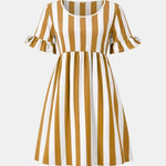 Lanie – Striped Short Sleeve Midi Dress