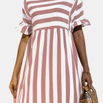 Lanie – Striped Short Sleeve Midi Dress