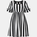 Lanie – Striped Short Sleeve Midi Dress