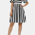 Lanie – Striped Short Sleeve Midi Dress