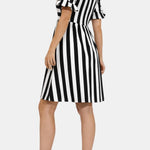 Lanie – Striped Short Sleeve Midi Dress