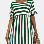 Lanie – Striped Short Sleeve Midi Dress