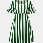 Lanie – Striped Short Sleeve Midi Dress