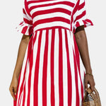 Lanie – Striped Short Sleeve Midi Dress