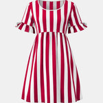 Lanie – Striped Short Sleeve Midi Dress