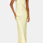 Laurel – Scarf-Neck Maxi Dress with Elegant Open Back Silhouette