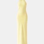 Laurel – Scarf-Neck Maxi Dress with Elegant Open Back Silhouette