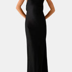 Laurel – Scarf-Neck Maxi Dress with Elegant Open Back Silhouette