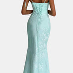 Leena – Cowl Neck Tie Strap Long Dress
