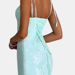 Leena – Cowl Neck Tie Strap Long Dress