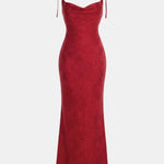 Leena – Cowl Neck Tie Strap Long Dress