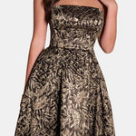 Lenora – Strapless Jacquard Maxi Dress with Sculpted Bodice