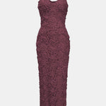 Leticia – Appliqué V-Neck Slit Maxi Dress