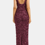 Leticia – Appliqué V-Neck Slit Maxi Dress