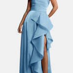 Lillie – Strapless Maxi Dress with Sculpted Ruffle Detail