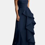 Lillie – Strapless Maxi Dress with Sculpted Ruffle Detail