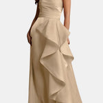 Lillie – Strapless Maxi Dress with Sculpted Ruffle Detail