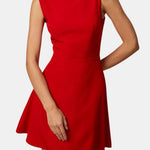 Linda – Boat-Neck High-Waisted Mini Dress