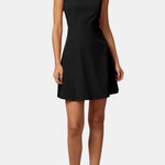 Linda – Boat-Neck High-Waisted Mini Dress