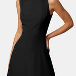 Linda – Boat-Neck High-Waisted Mini Dress