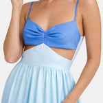 Lirena – Cut-Out Cami Backless Long Dress in Blue