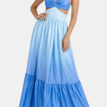Lirena – Cut-Out Cami Backless Long Dress in Blue