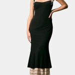 Livia – Black Sweetheart-Neck Bodycon Slip Maxi Dress