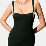 Livia – Black Sweetheart-Neck Bodycon Slip Maxi Dress