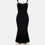 Livia – Black Sweetheart-Neck Bodycon Slip Maxi Dress