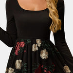 Loretta – Embroidered A-Line Maxi Dress with Long Sleeves