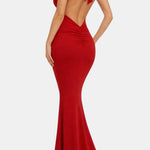 Lunaria - Halter Draped Backless Bodycon Dress