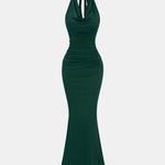 Lunaria - Halter Draped Backless Bodycon Dress