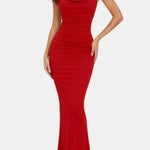 Lunaria - Halter Draped Backless Bodycon Dress