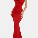 Lunaria - Halter Draped Backless Bodycon Dress