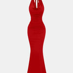 Lunaria - Halter Draped Backless Bodycon Dress