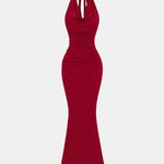 Lunaria - Halter Draped Backless Bodycon Dress