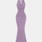 Lunaria - Halter Draped Backless Bodycon Dress
