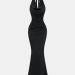Lunaria - Halter Draped Backless Bodycon Dress