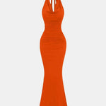 Lunaria - Halter Draped Backless Bodycon Dress