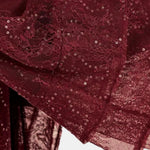 Lunessa – Sequin Lace Tie Waist Abaya in Raisin