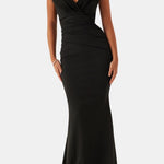 Lyric – Bardot Pleat Sculpted Maxi Dress