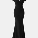 Lyric – Bardot Pleat Sculpted Maxi Dress
