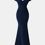 Lyric – Bardot Pleat Sculpted Maxi Dress