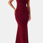 Lyric – Bardot Pleat Sculpted Maxi Dress