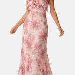 Maddie – Floral Ruffle Tie-Strap Midi Dress