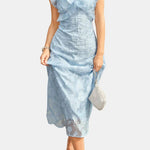 Maddie – Floral Ruffle Tie-Strap Midi Dress